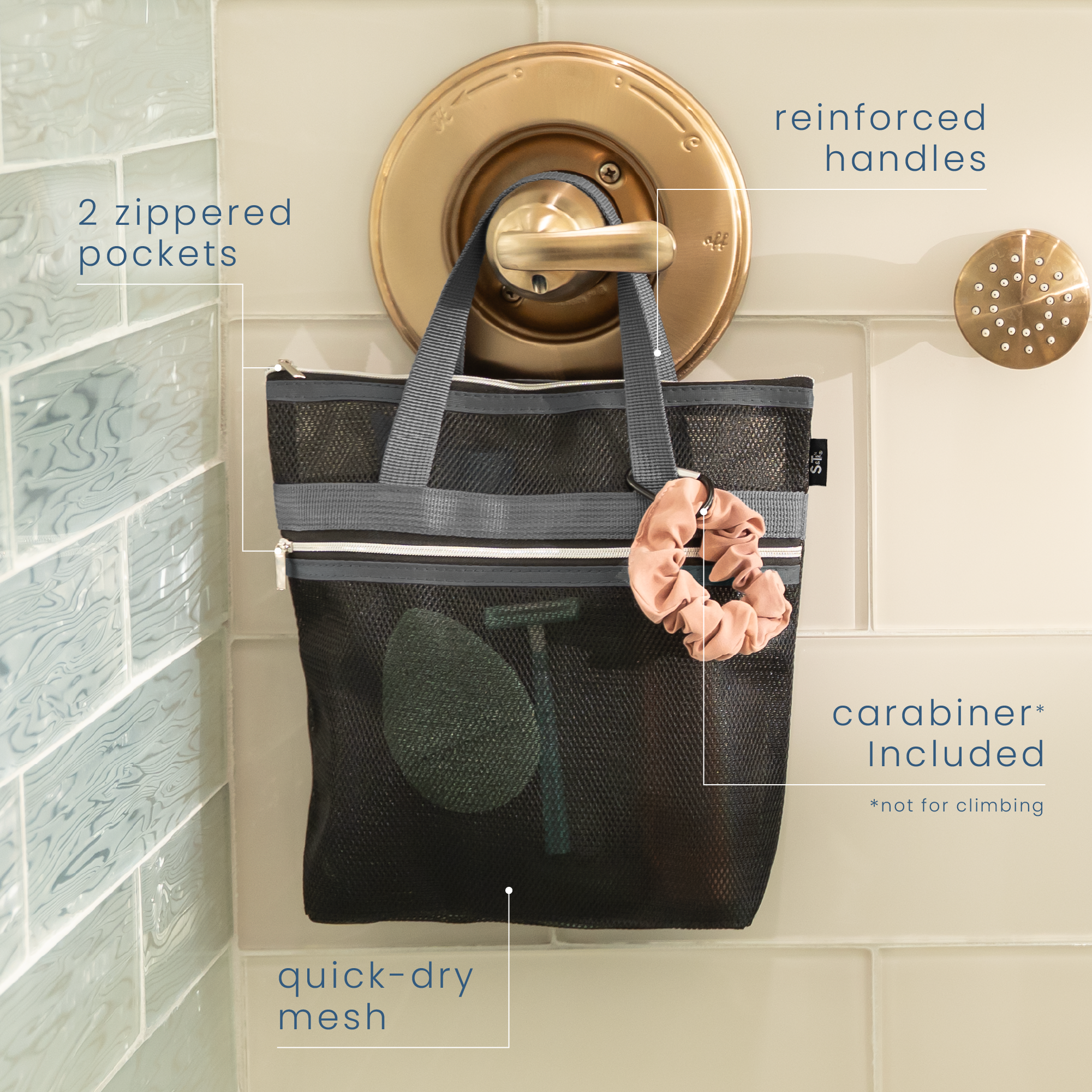 mesh shower tote