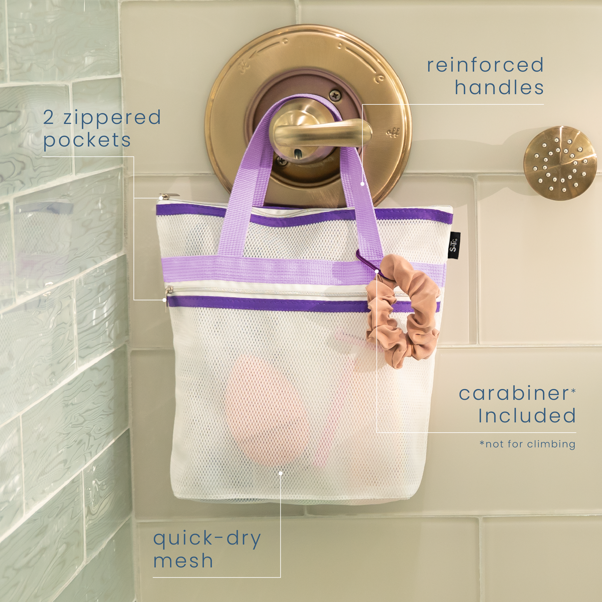 mesh shower tote