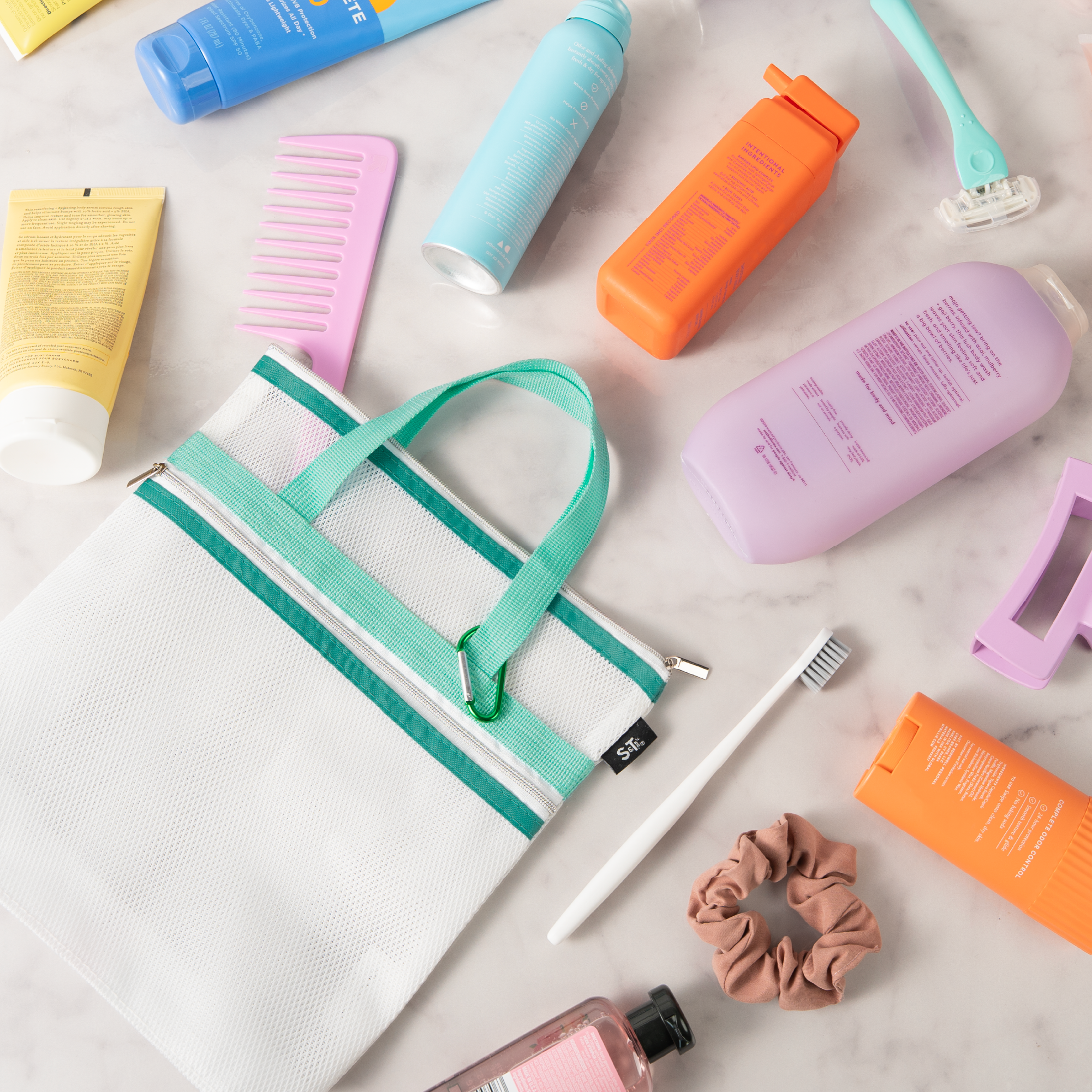 mesh shower tote