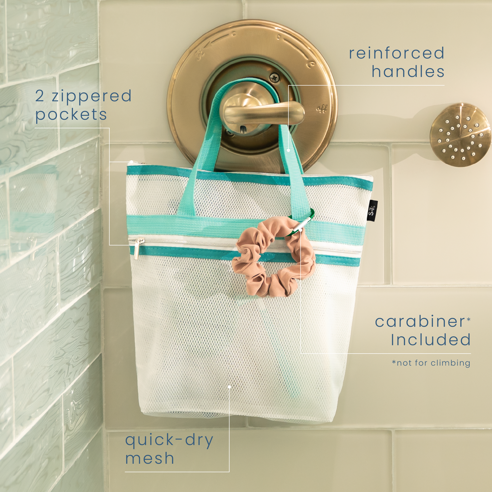 mesh shower tote