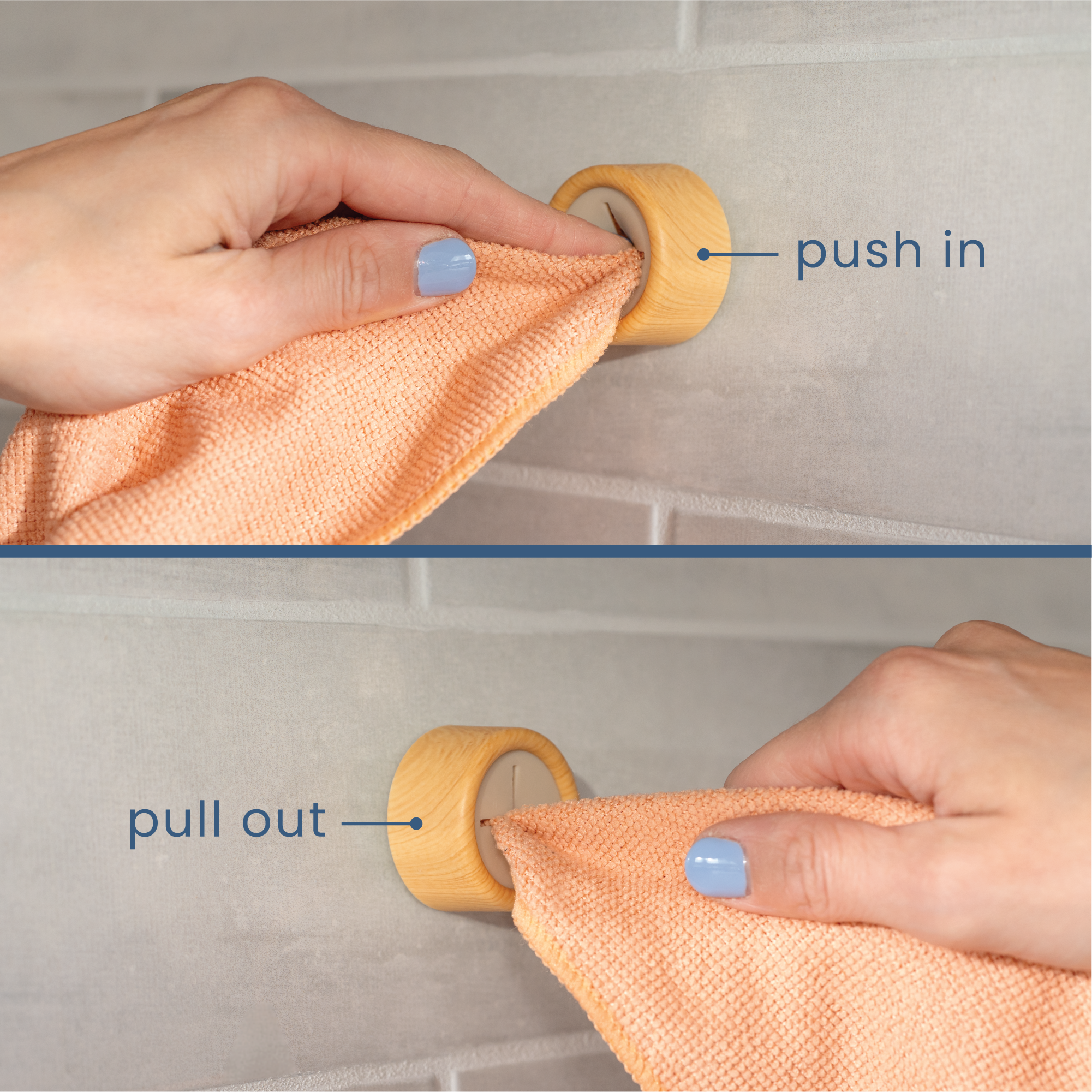 towel push hooks