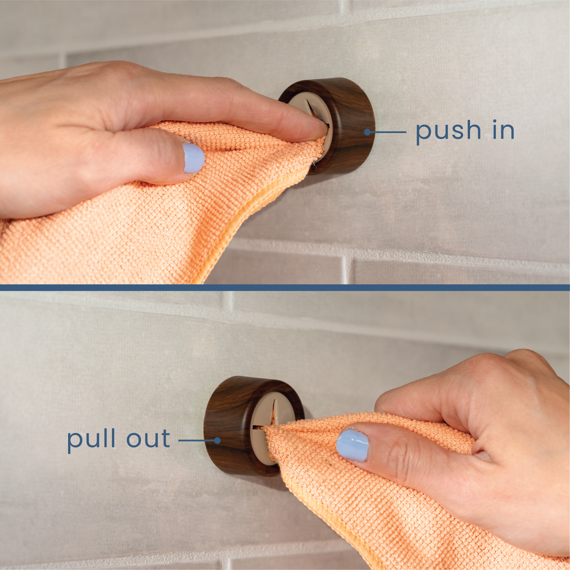 towel push hooks