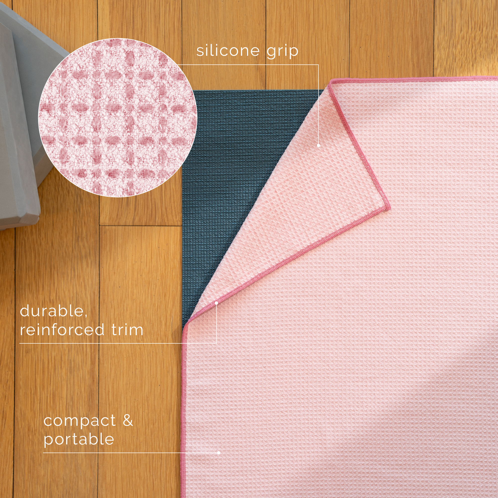 yoga mat towel with silicone grip