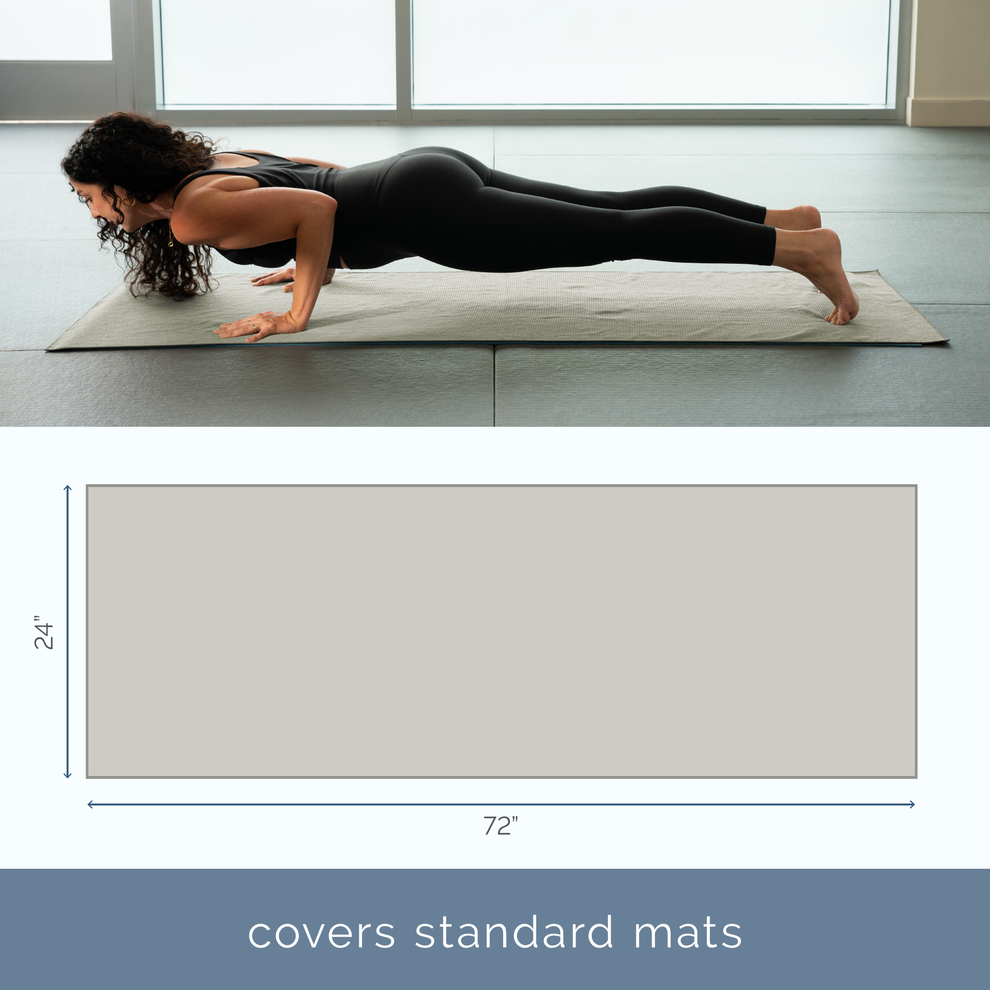 yoga mat towel with silicone grip 2 pack