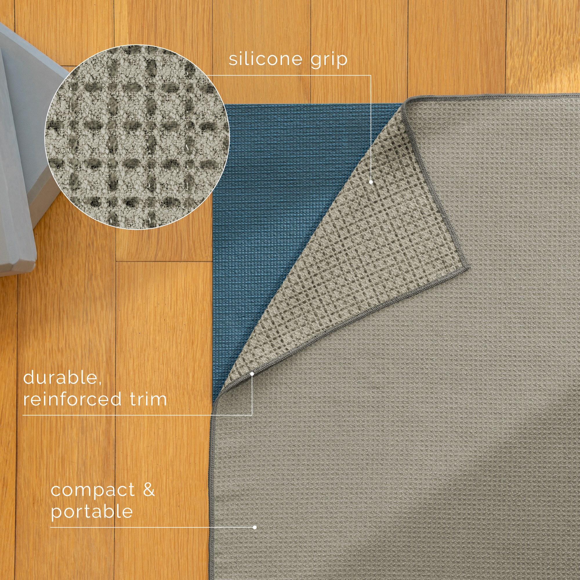 yoga mat towel with silicone grip 2 pack