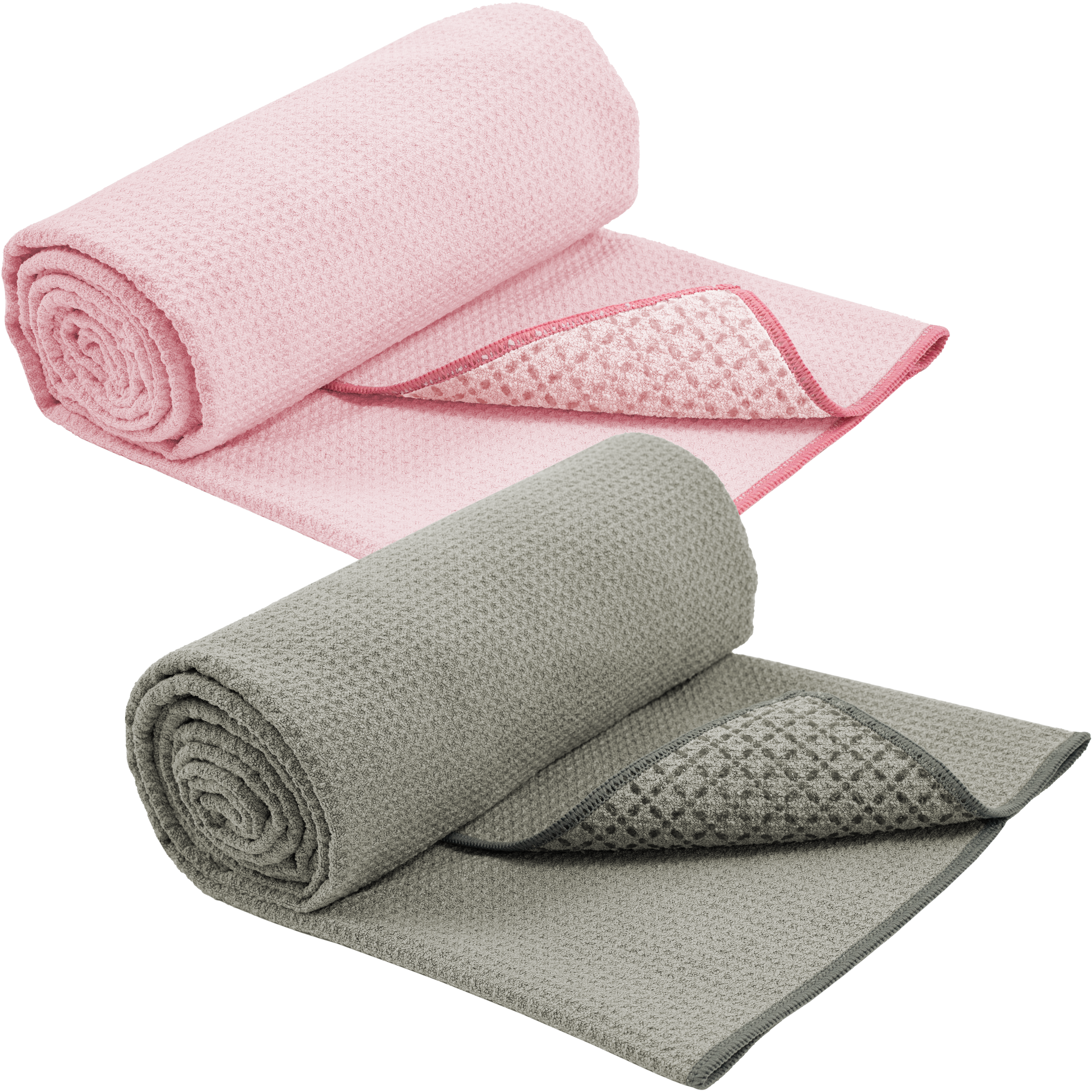 microfiber yoga mat towel with silicone grip 2 pack