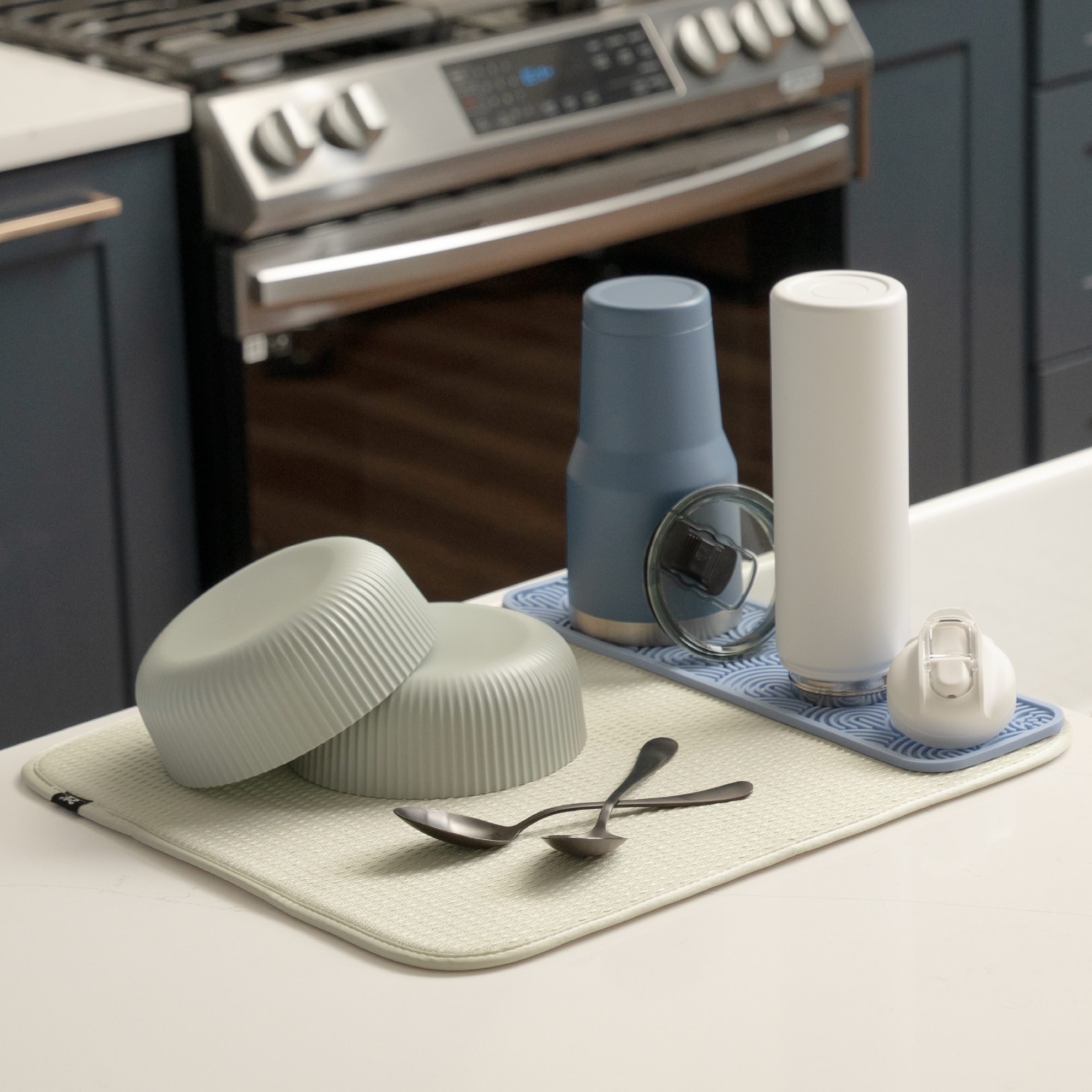 diamond dish drying mat + silicone mat