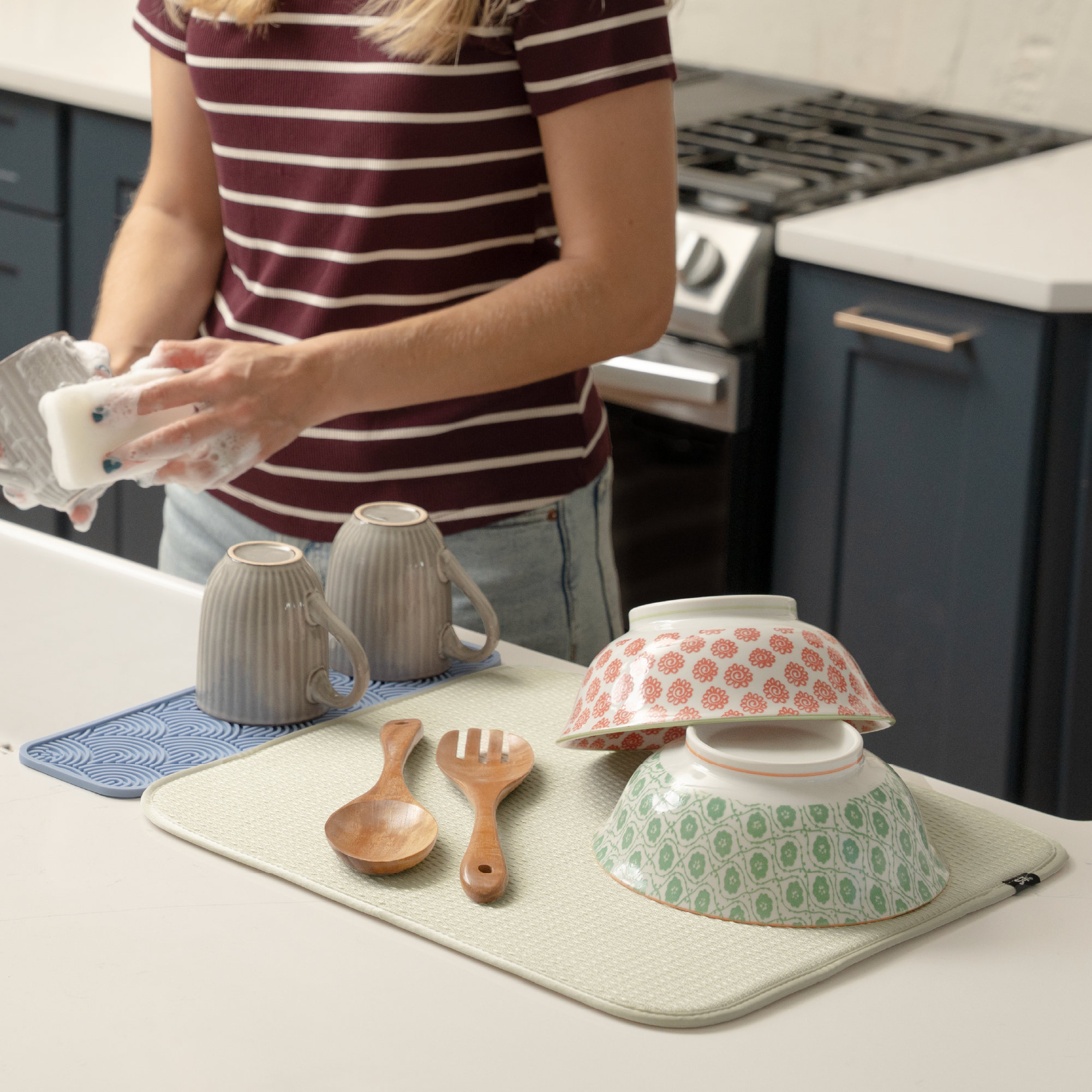 diamond dish drying mat + silicone mat