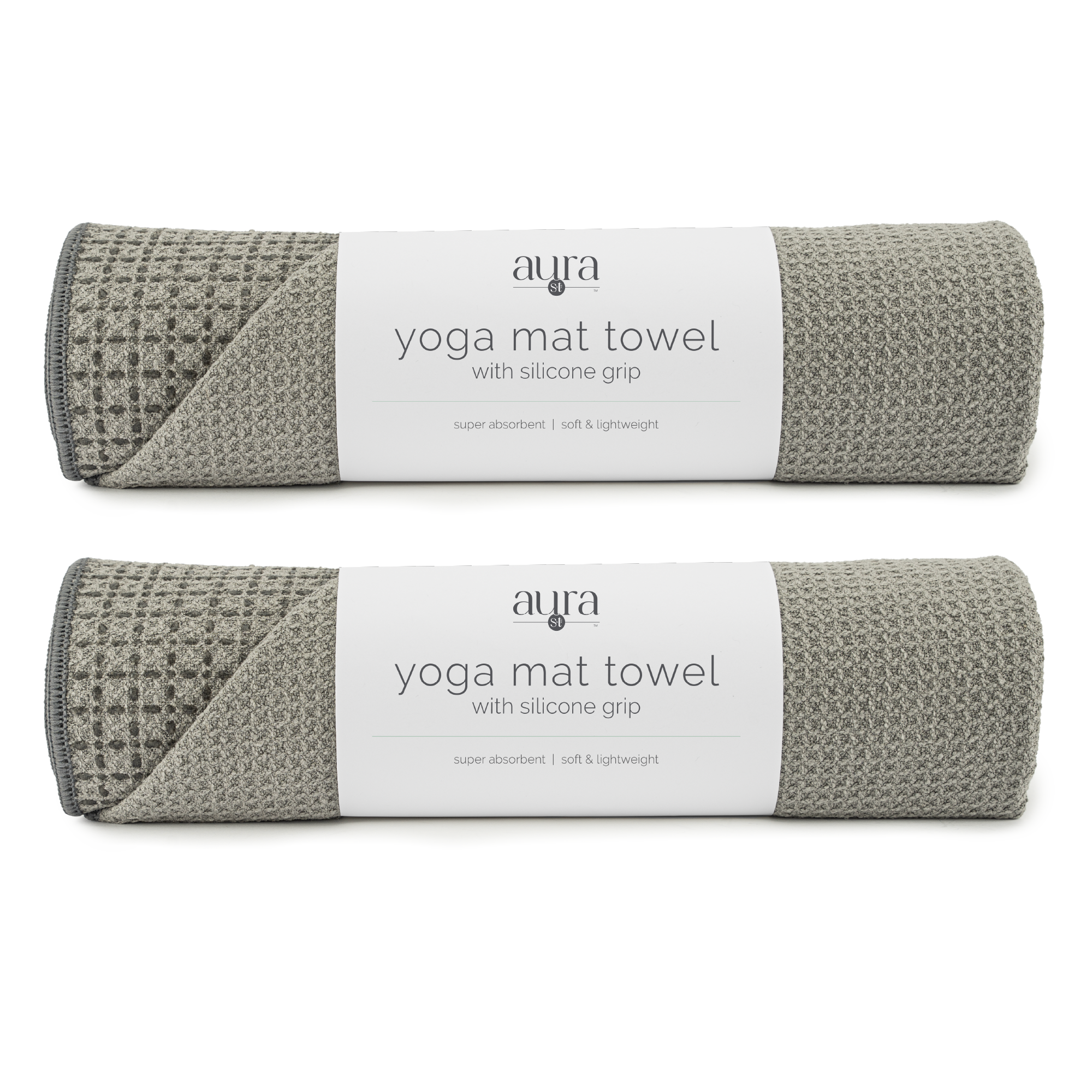 yoga mat towel with silicone grip 2 pack