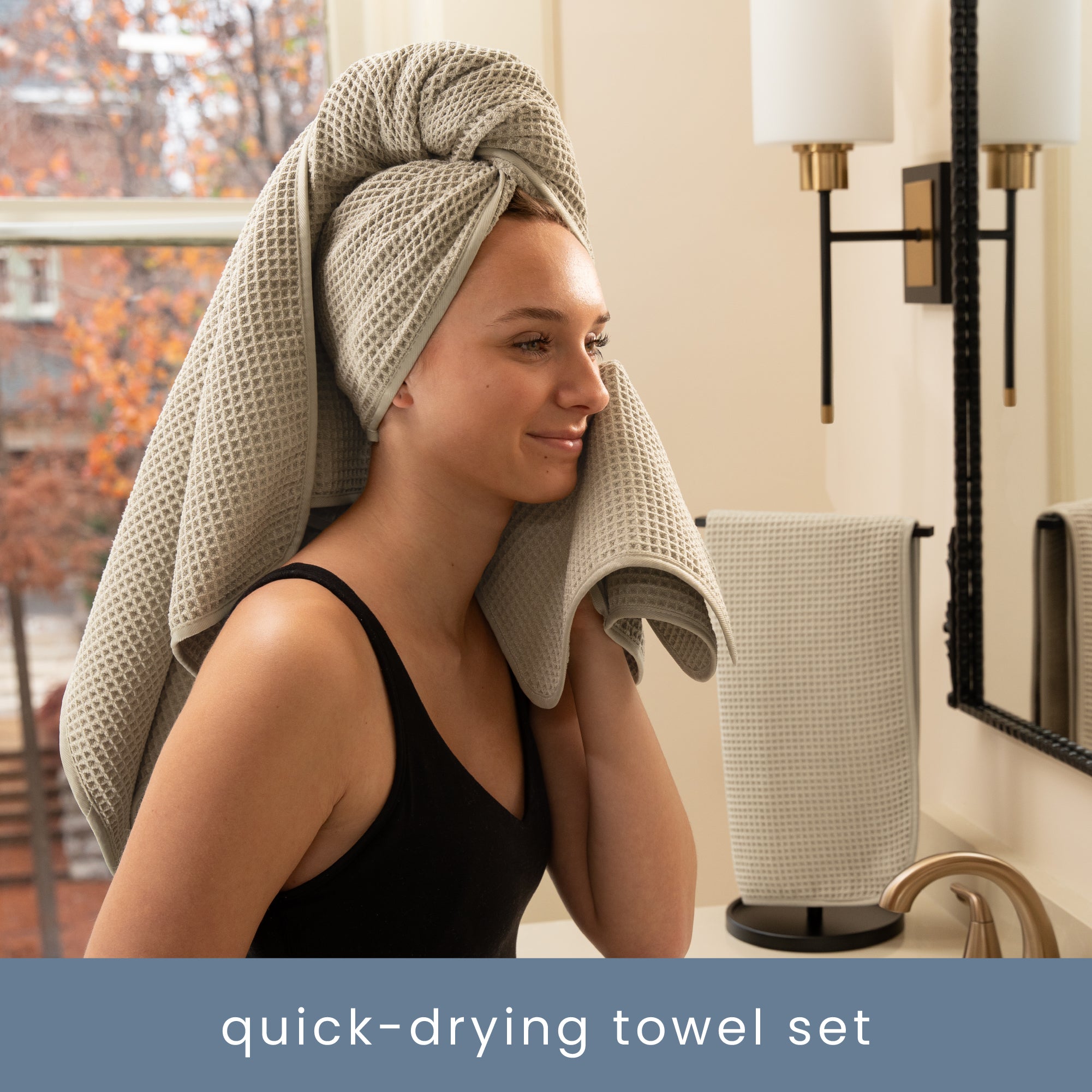 waffle bath towel set