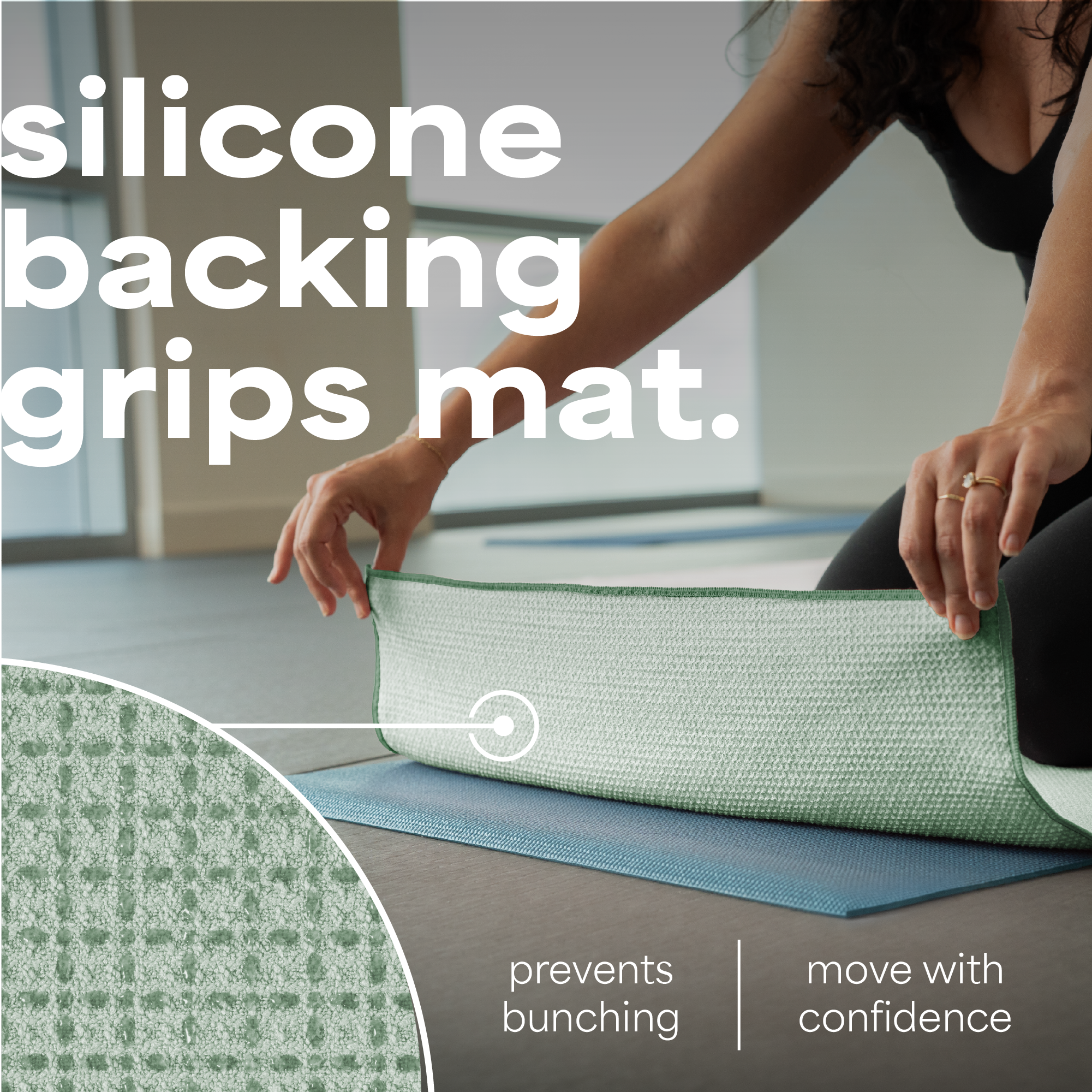 yoga mat towel with silicone grip