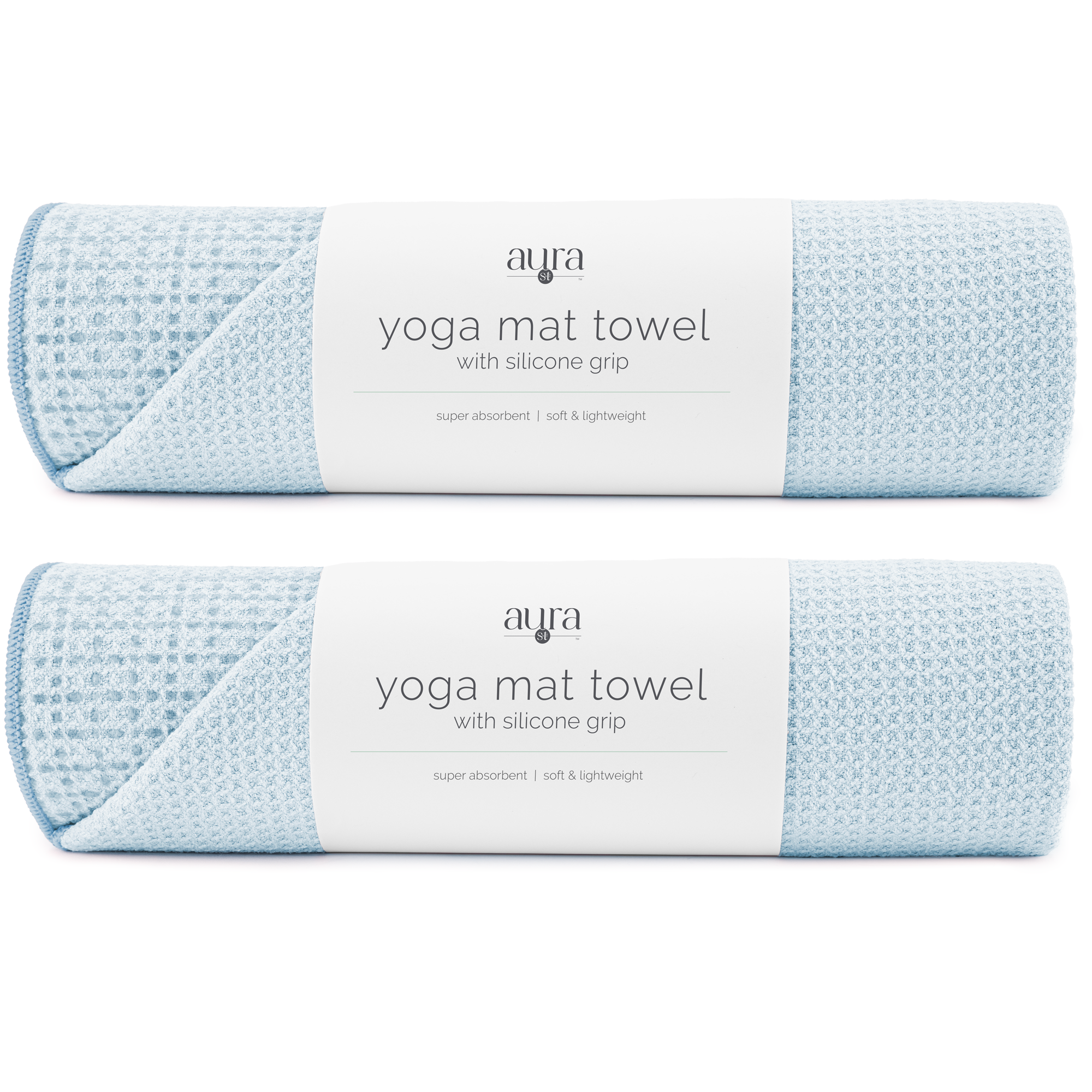 yoga mat towel with silicone grip 2 pack
