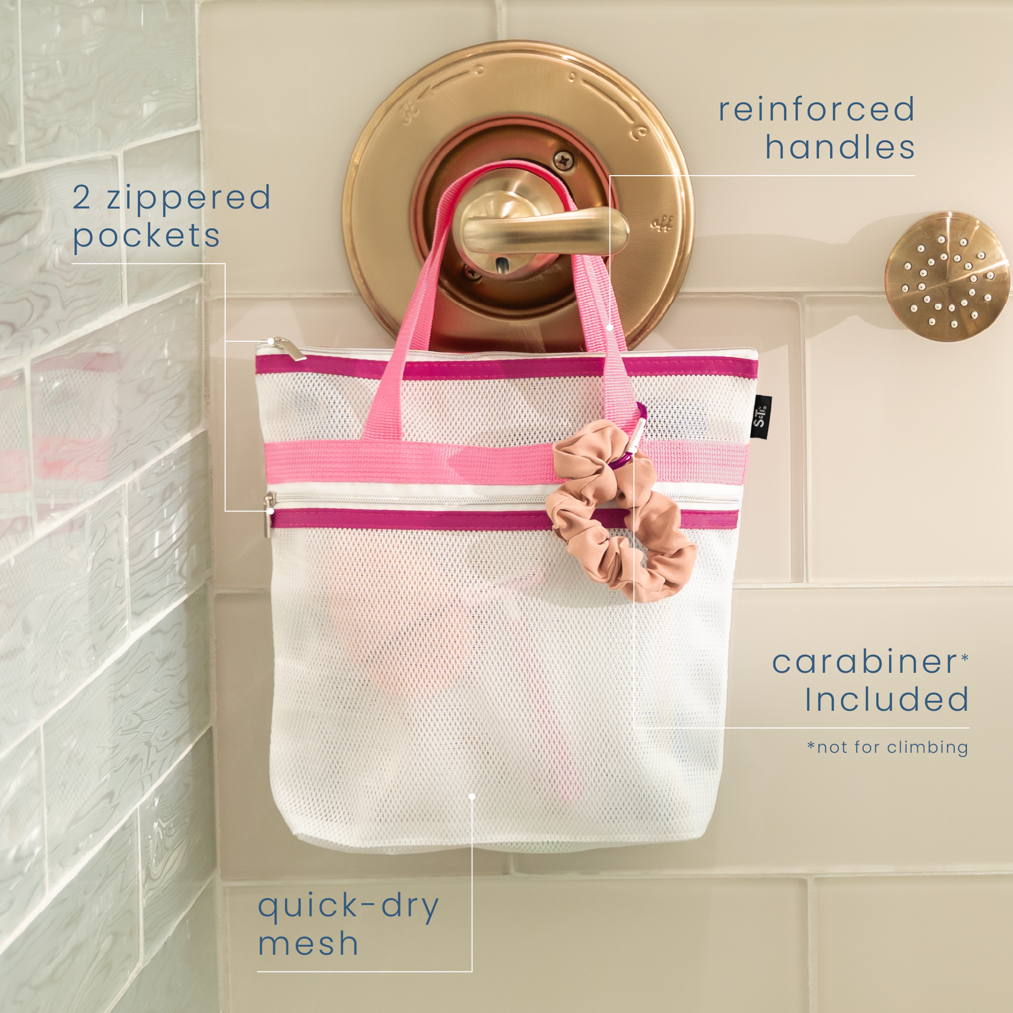 mesh shower tote