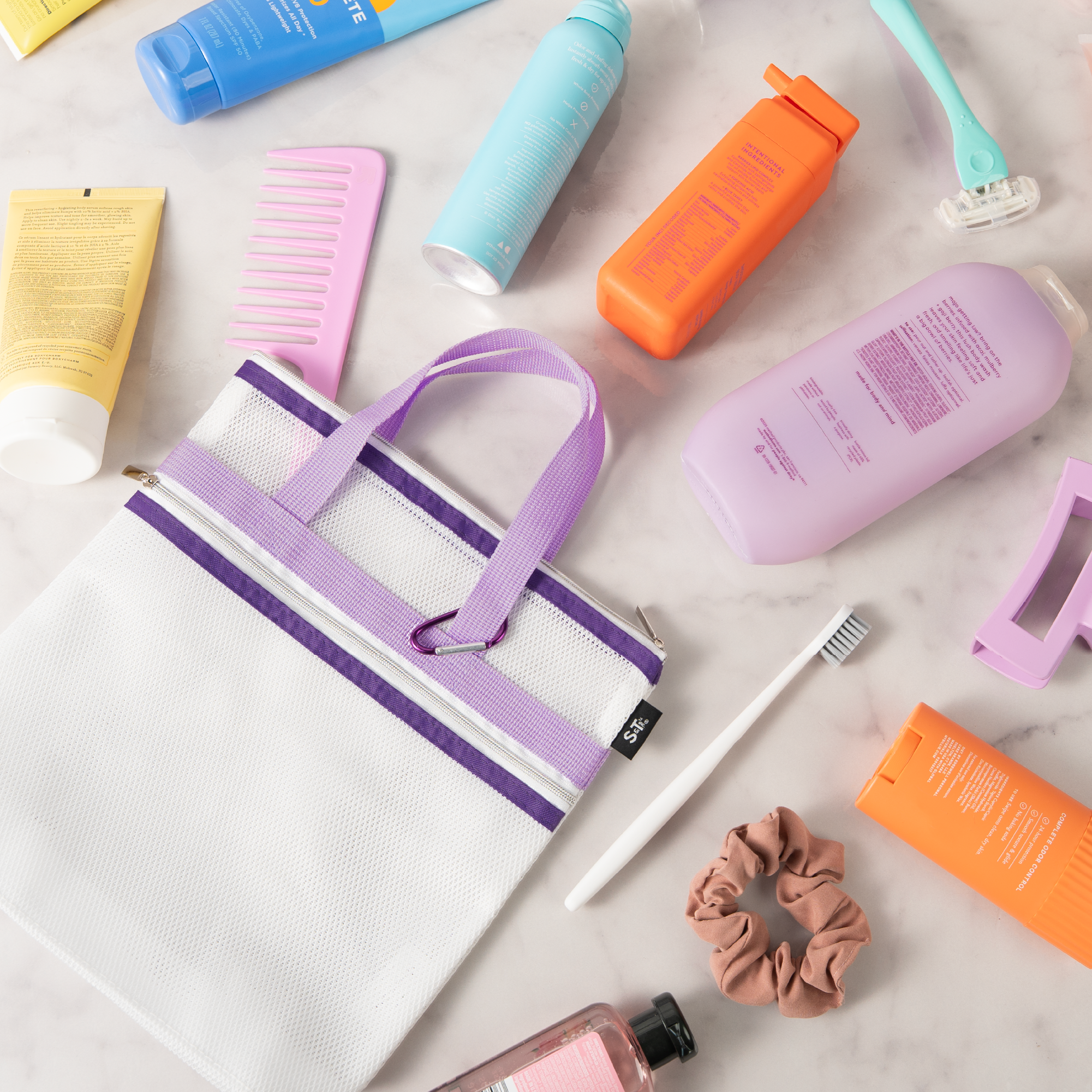 mesh shower tote
