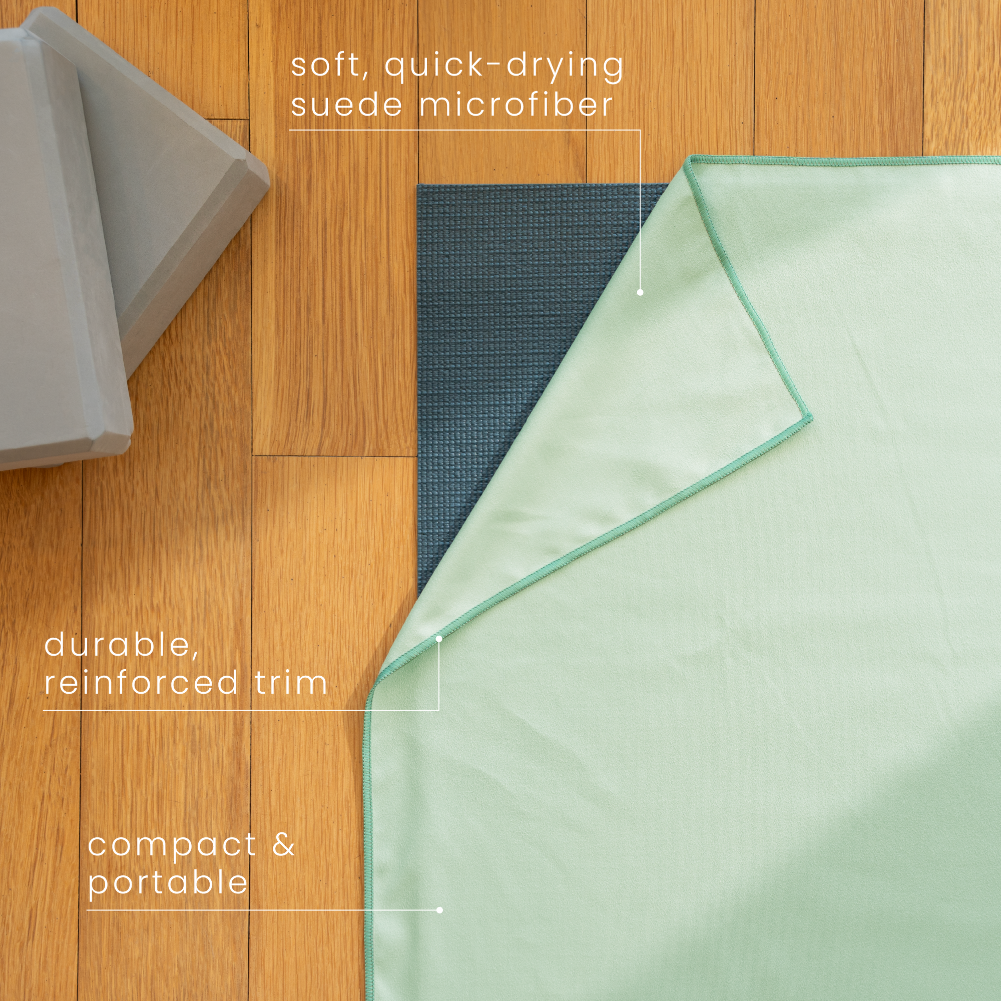 suede microfiber yoga mat towels 2 pack