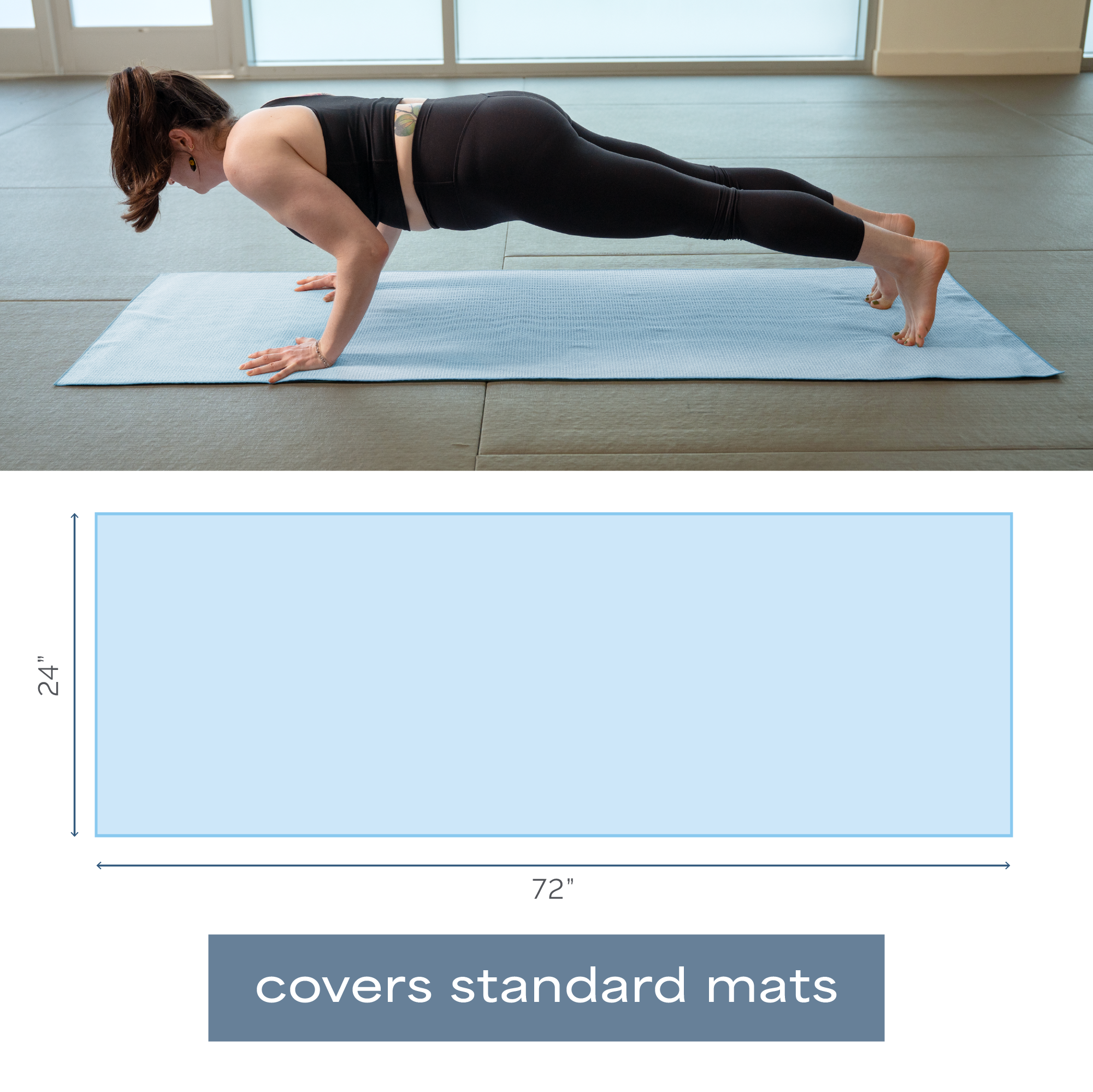 yoga mat towel with silicone grip