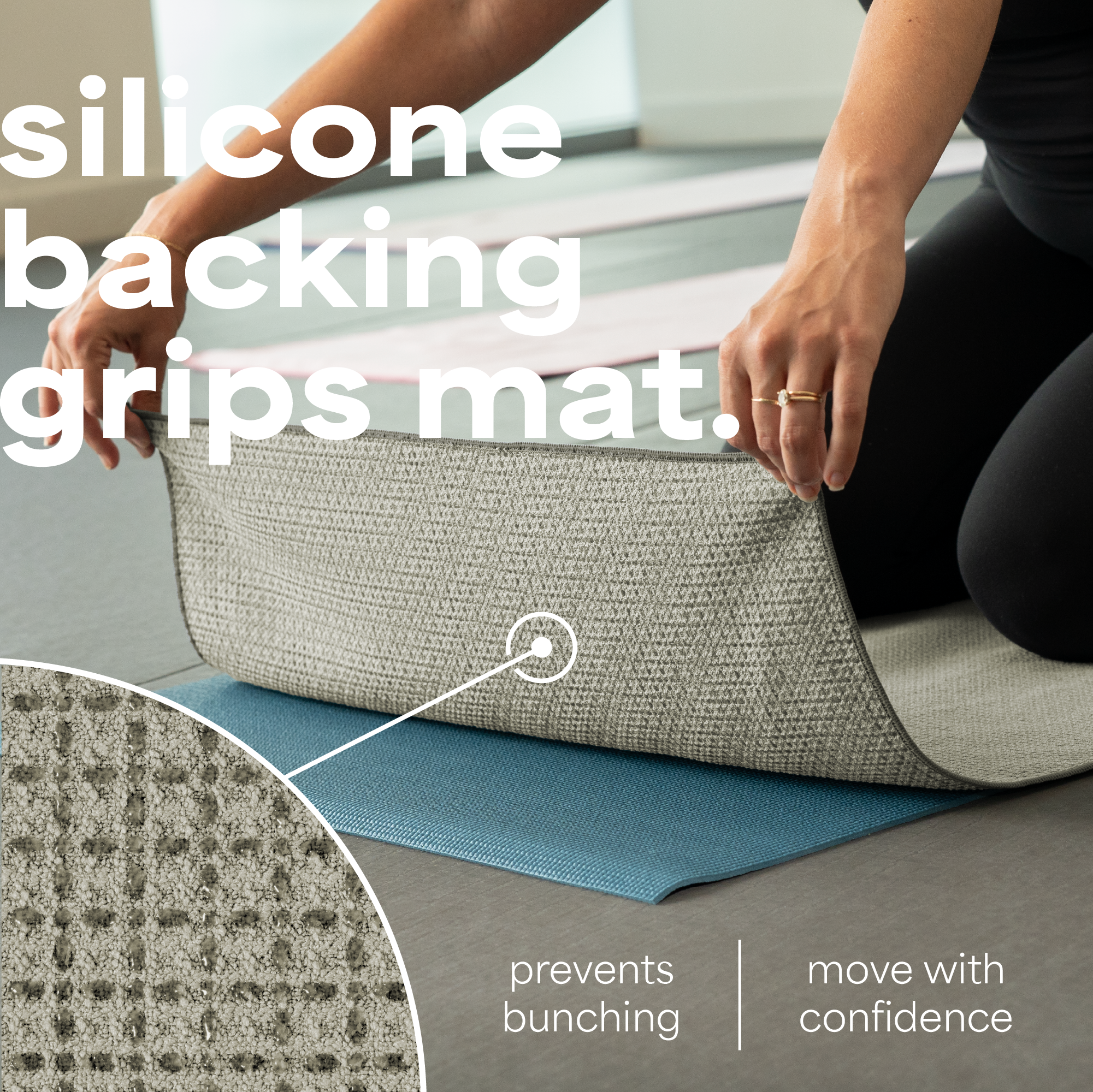 yoga mat towel with silicone grip