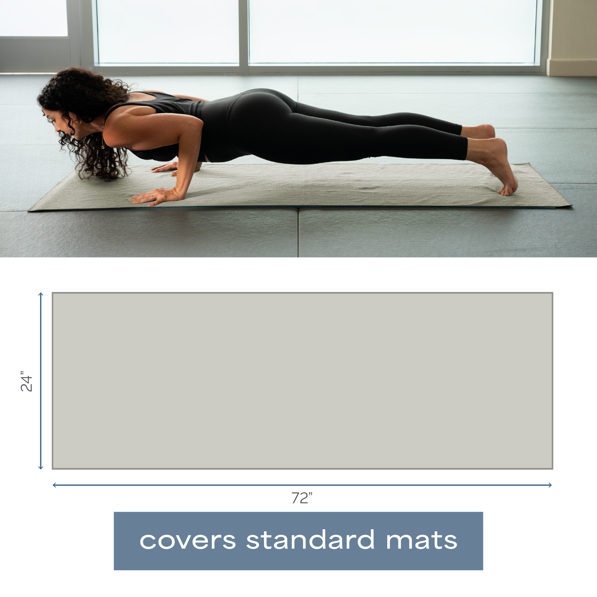 yoga mat towel with silicone grip 2 pack