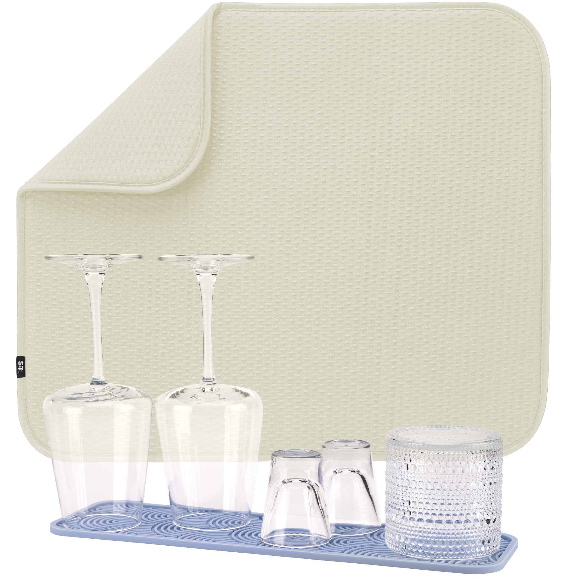 diamond dish drying mat + silicone mat