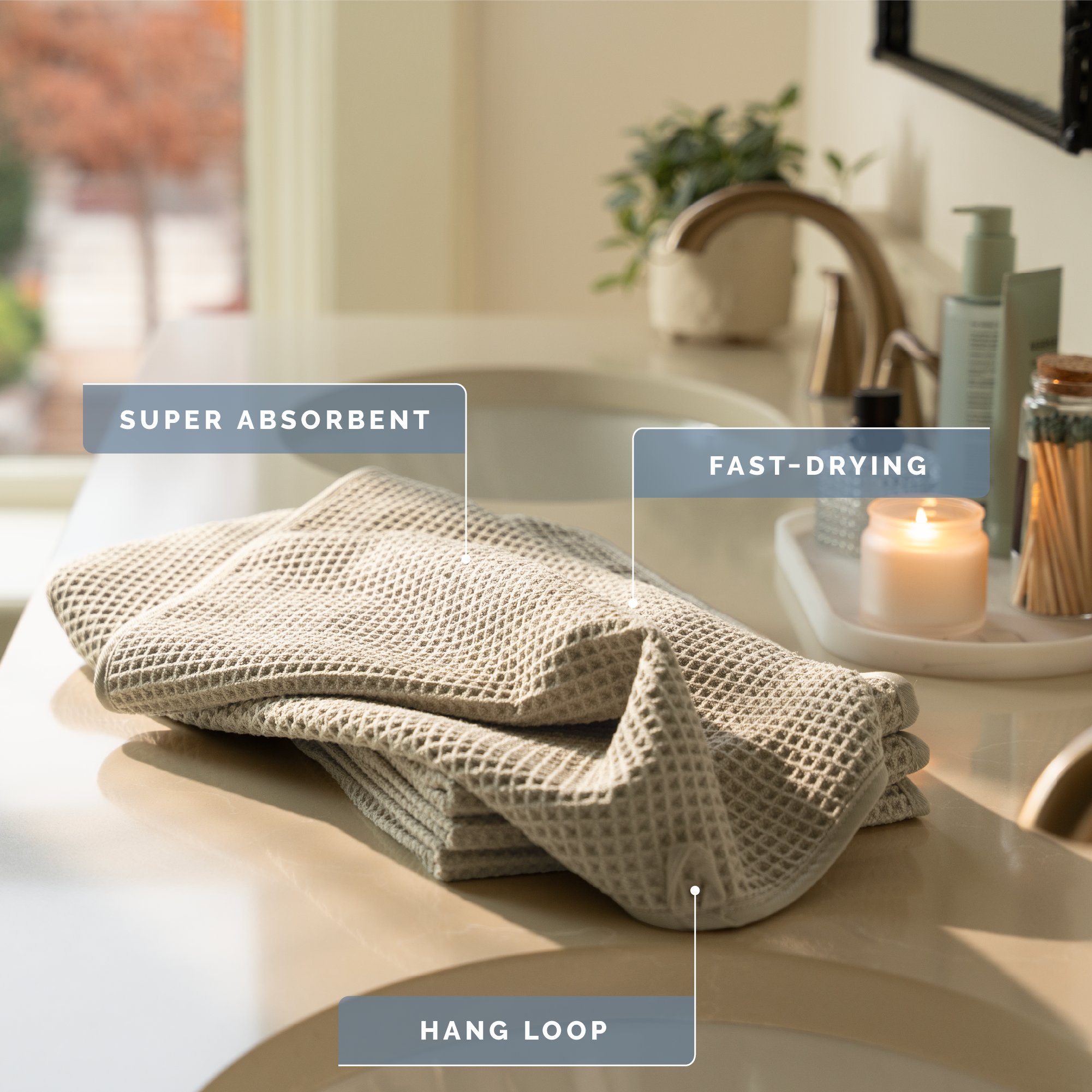 AURA Waffle Hand Towels - Thumbnail 2