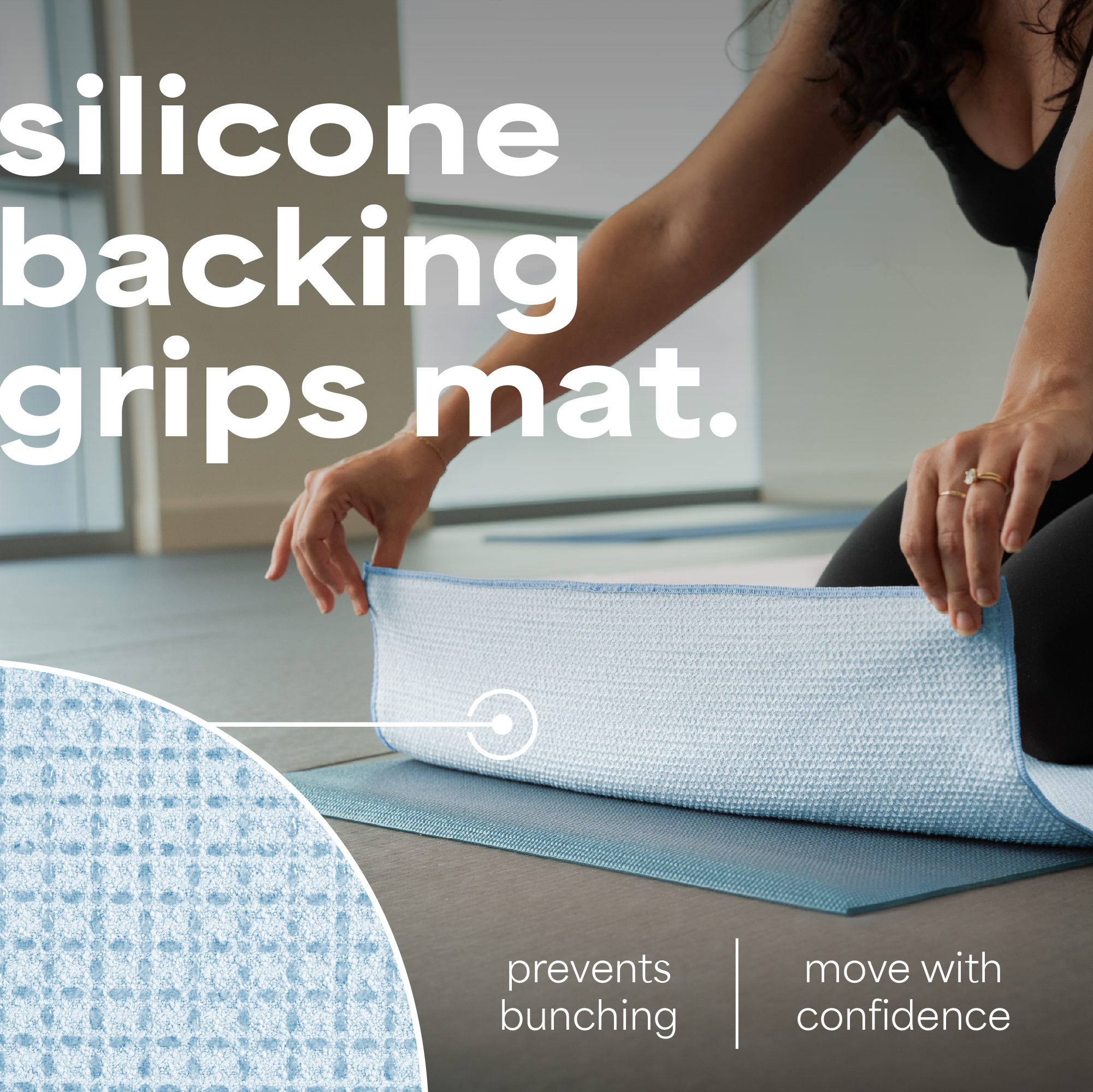 yoga mat towel with silicone grip