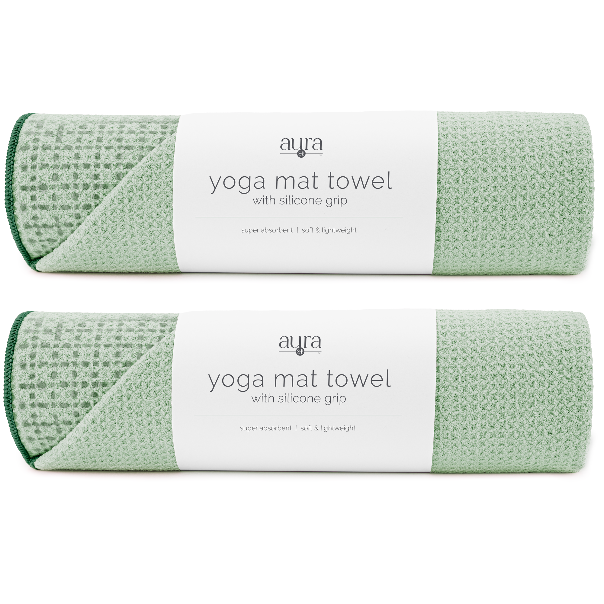 yoga mat towel with silicone grip 2 pack