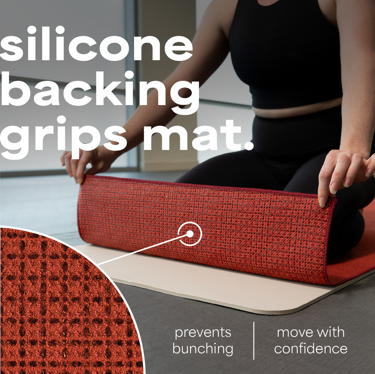 yoga mat towel with silicone grip