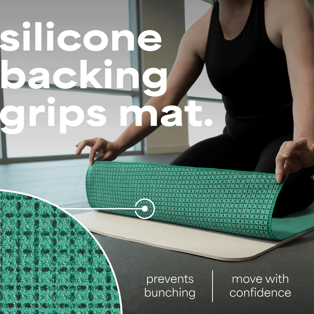 yoga mat towel with silicone grip